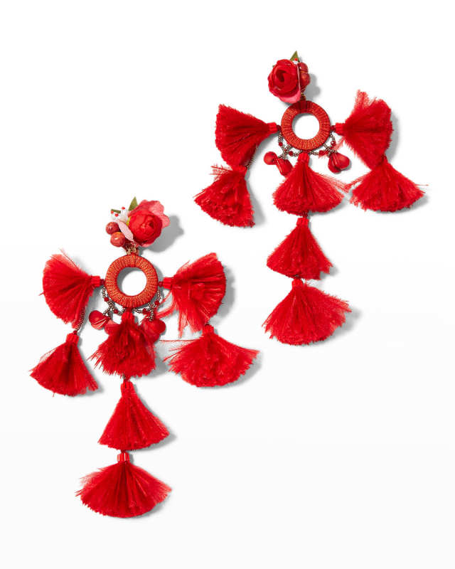 Red Tassel Earrings